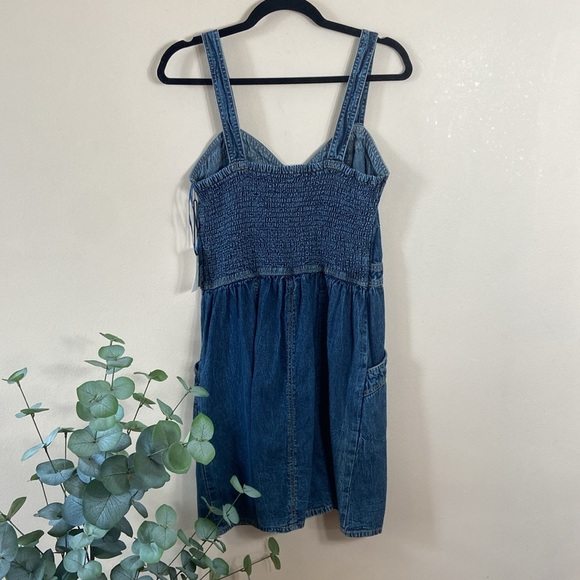 New Stretchy Blue Jean Denim Jayana Tight Body-Con Mini Dress Large  Elastic - Picture 6 of 7